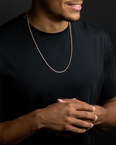 3mm fuchsschwanz halskette aus edelstahl mit einer bronzenen platte - Dux Bronze